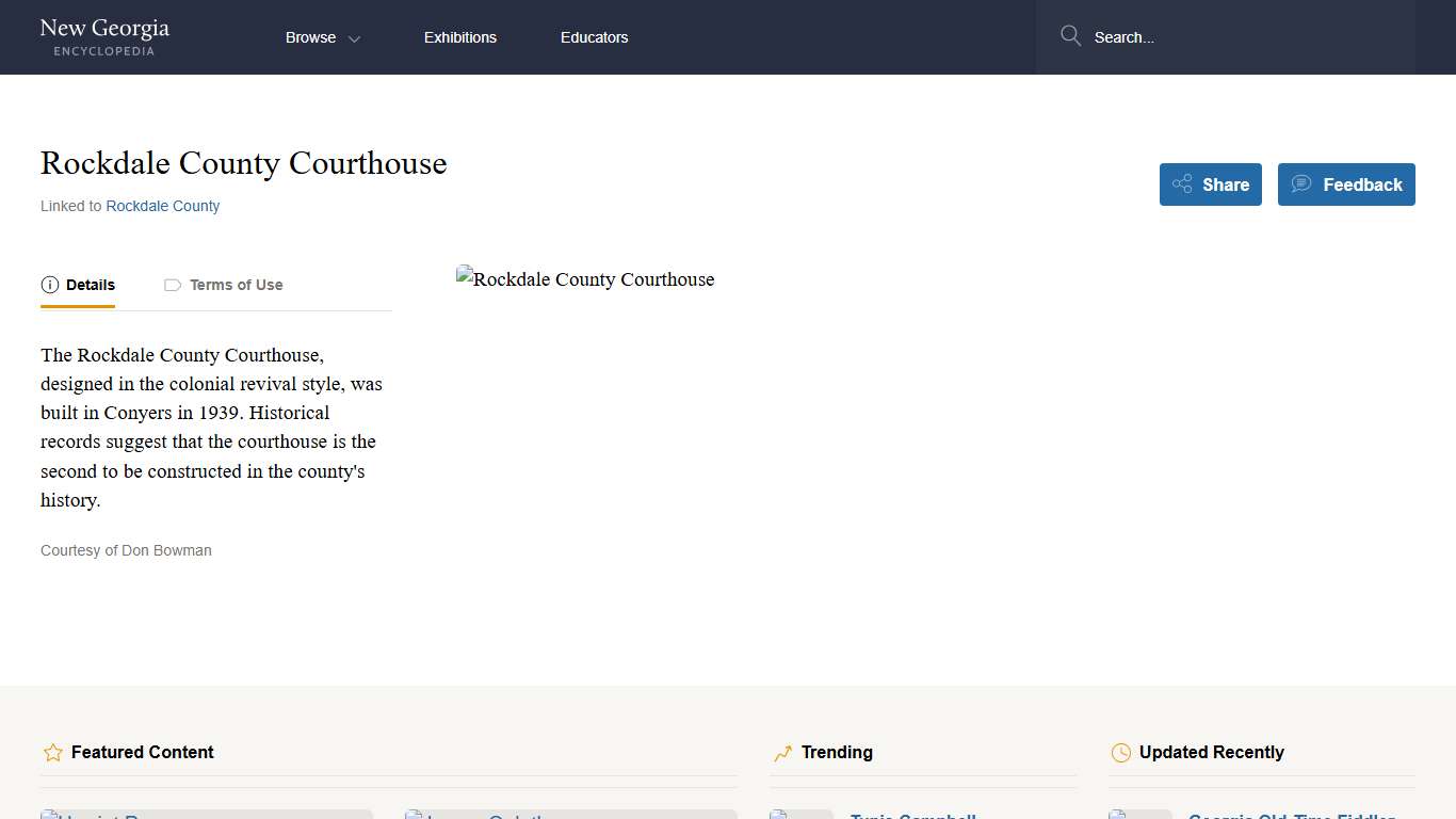 Rockdale County Courthouse - New Georgia Encyclopedia