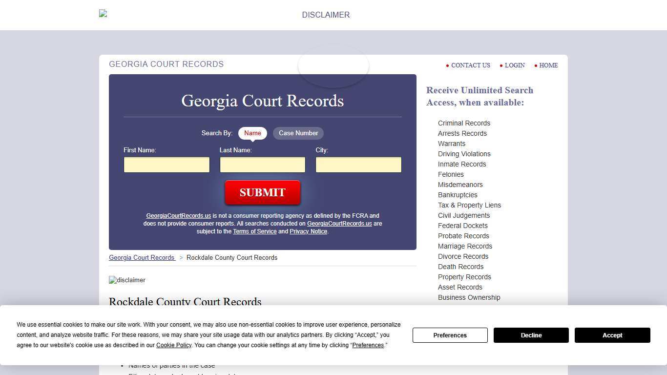 Rockdale County Court Records GeorgiaCourtRecords.us
